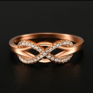 Rose Gold Infinity Ring size 7 8 9 10